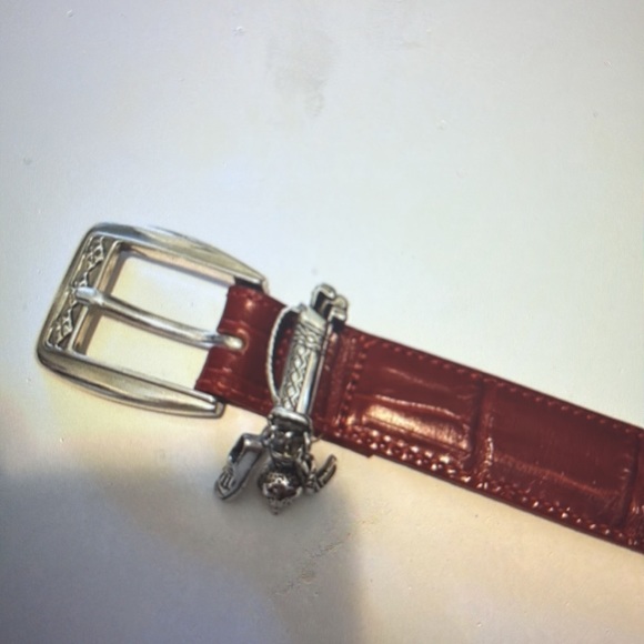 Brighton red leather golf charm medium belt - Picture 2 of 6